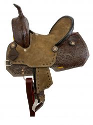 10" Double T Youth Hard Seat Barrel style saddle